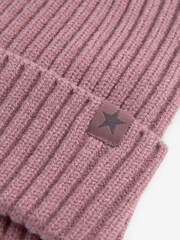 Mink Brown Rib Beanie Hat (1-16yrs) - Image 2 of 2