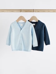 Blue & Navy 100% Cotton Cardigans 2 Pack (0mths-3yrs) - Image 1 of 7