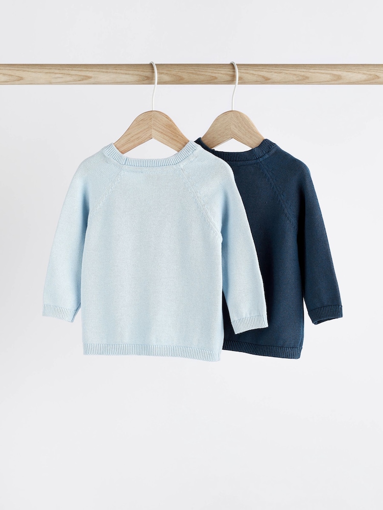 Blau & Marineblau - 100 % Baumwoll-Cardigans im 2er-Pack (0 Monate-3 Jahre) - Bild 2 von 7 Blau & Marineblau - 100 % Baumwoll-Cardigans im 2er-Pack (0 Monate-3 Jahre) - Bild 2 von 7