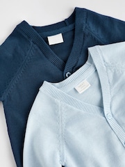 Blue & Navy 100% Cotton Cardigans 2 Pack (0mths-3yrs) - Image 4 of 7