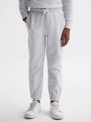 Reiss Soft Grey Hector Senior Textured Drawstring Joggers - Image 1 of 5