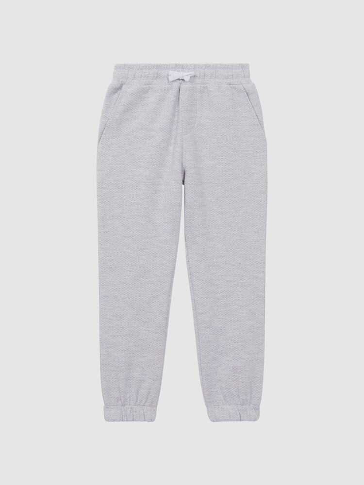 Reiss Soft Grey Hector Senior Textured Drawstring Joggers - Image 2 of 5