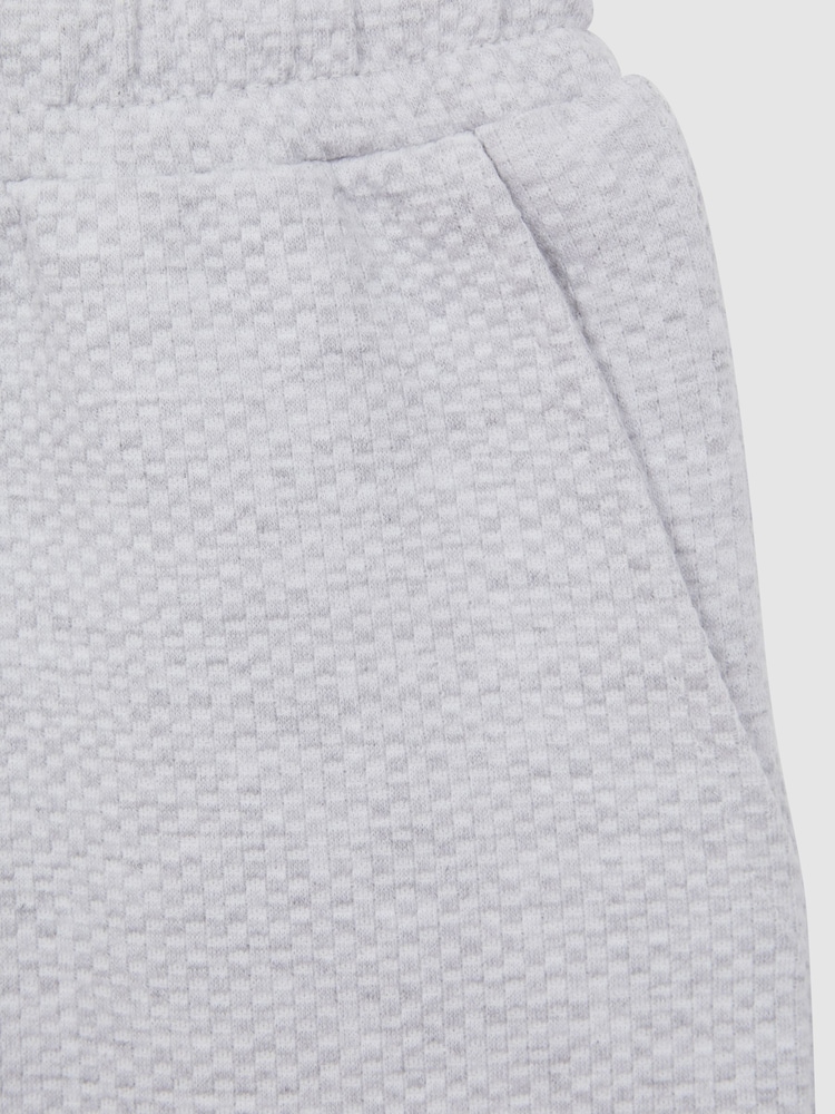 Reiss Soft Grey Hector Senior Textured Drawstring Joggers - Image 5 of 5