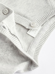 Grey/White 100% Cotton Knitted Baby Cardigans 2 Pack - Image 5 of 7