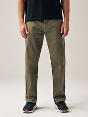 Green Khaki Relaxed Fit Coloured Stretch Jeans - Image 1 of 10