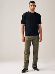 Green Khaki Relaxed Fit Coloured Stretch Jeans - Image 2 of 10