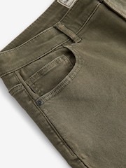Green Khaki Relaxed Fit Coloured Stretch Jeans - Image 8 of 10
