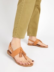 Jones Bootmaker Natural Lizabeth Leather Thong Sandals - Image 1 of 6