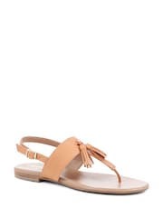 Jones Bootmaker Natural Lizabeth Leather Thong Sandals - Image 3 of 6
