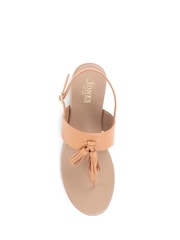 Jones Bootmaker Natural Lizabeth Leather Thong Sandals - Image 5 of 6