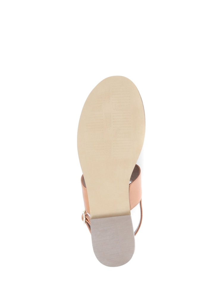 Jones Bootmaker Natural Lizabeth Leather Thong Sandals - Image 6 of 6