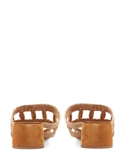 Jones Bootmaker Kimora Raffia Heeled Mule Black Sandals - Image 4 of 6