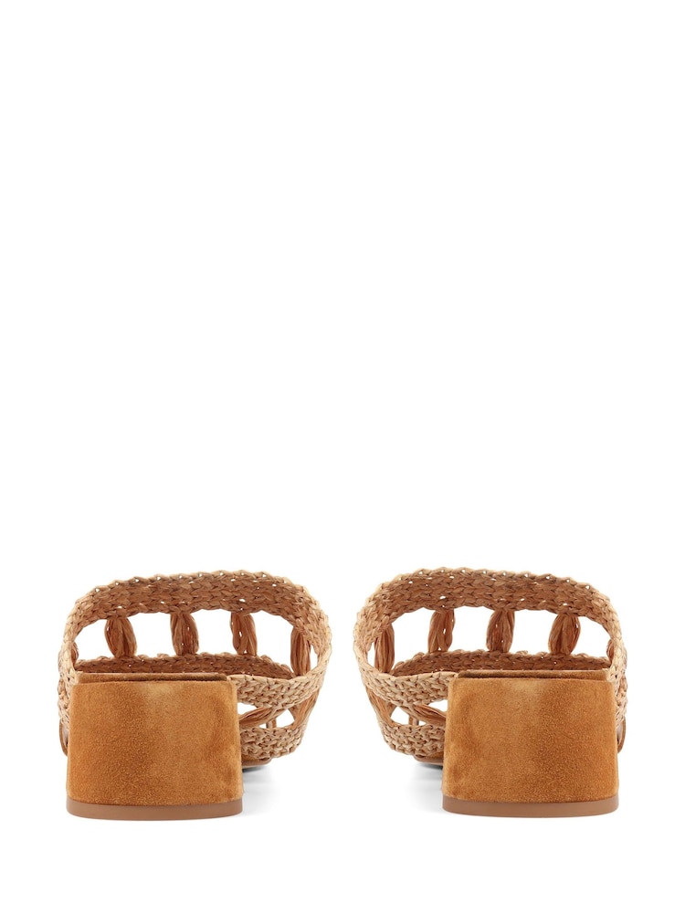 Jones Bootmaker Kimora Raffia Heeled Mule Black Sandals - Image 4 of 6