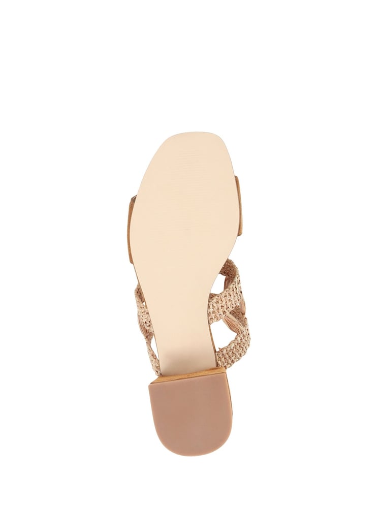 Jones Bootmaker Kimora Raffia Heeled Mule Black Sandals - Image 6 of 6