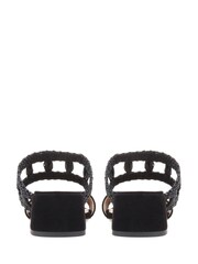 Jones Bootmaker Kimora Raffia Heeled Mule Black Sandals - Image 4 of 6
