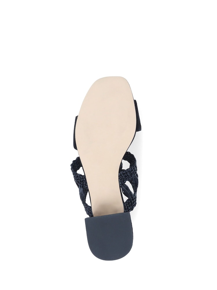 Jones Bootmaker Kimora Raffia Heeled Mule Black Sandals - Image 6 of 6