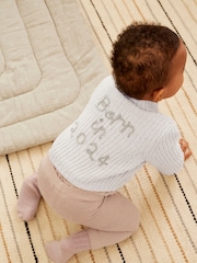 Cream Baby 'Born in 2024' Knitted 100% Cotton Cardigan - Image 2 of 9
