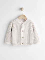 Cream Baby 'Born in 2024' Knitted 100% Cotton Cardigan - Image 3 of 9