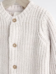 Cream Baby 'Born in 2024' Knitted 100% Cotton Cardigan - Image 5 of 9