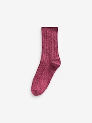 Red Thermal Wool Blend Ankle Socks 3 Pack With Silk - Image 3 of 4