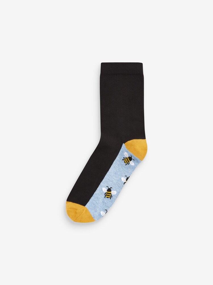 Bees Footbed Ankle Socks 5 Pack - Image 2 of 6