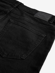 Black Straight Fit Premium Heavyweight Signature Cotton Jeans - Image 10 of 11