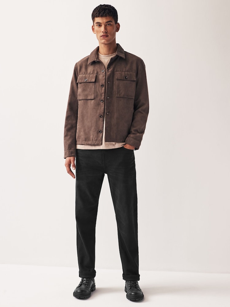 Black Straight Fit Premium Heavyweight Signature Cotton Jeans - Image 2 of 11
