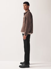 Black Straight Fit Premium Heavyweight Signature Cotton Jeans - Image 4 of 11