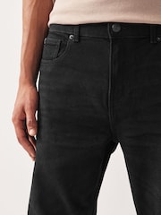 Black Straight Fit Premium Heavyweight Signature Cotton Jeans - Image 5 of 11