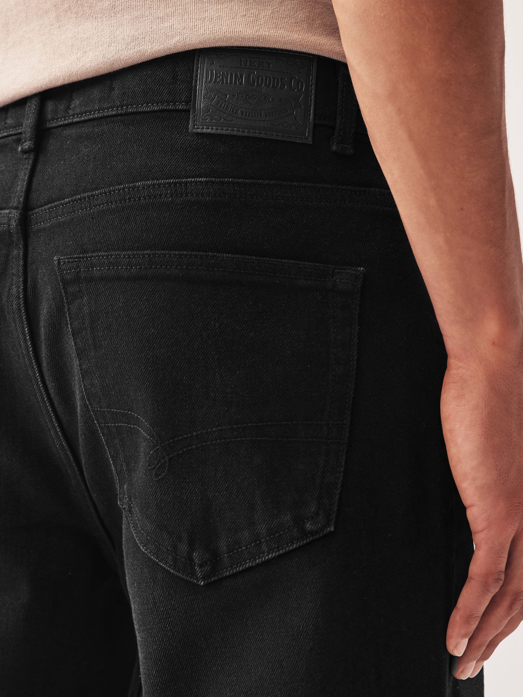 Buy Black Straight Fit Premium Heavyweight Signature Cotton Jeans from Next  Luxembourg