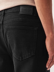 Black Straight Fit Premium Heavyweight Signature Cotton Jeans - Image 6 of 11