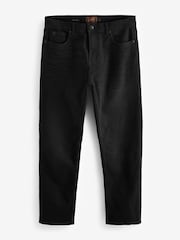 Black Straight Fit Premium Heavyweight Signature Cotton Jeans - Image 7 of 11