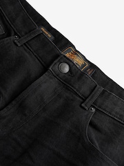 Black Straight Fit Premium Heavyweight Signature Cotton Jeans - Image 8 of 11