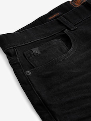 Black Straight Fit Premium Heavyweight Signature Cotton Jeans - Image 9 of 11