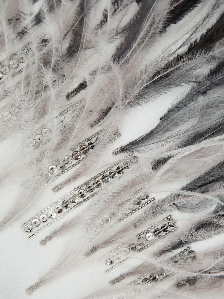 Halston Tailored Feather Sleeve Mini Dress - Image 8 of 8