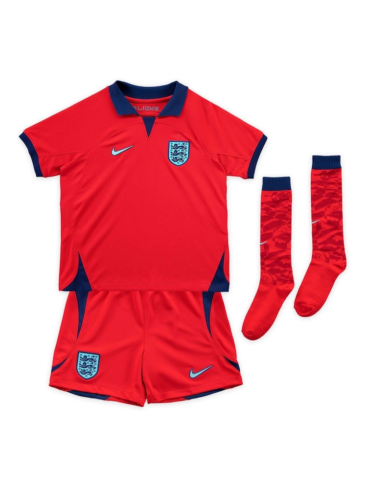 Nike Red England Away Stadium Kit 2022-23 Infants - Image 2 of 3