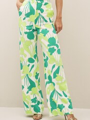 Emme Marella Straight Fit Green Floral Print Trousers - Image 1 of 5