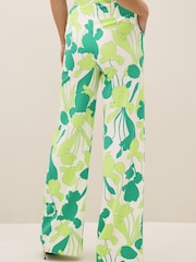 Emme Marella Straight Fit Green Floral Print Trousers - Image 2 of 5