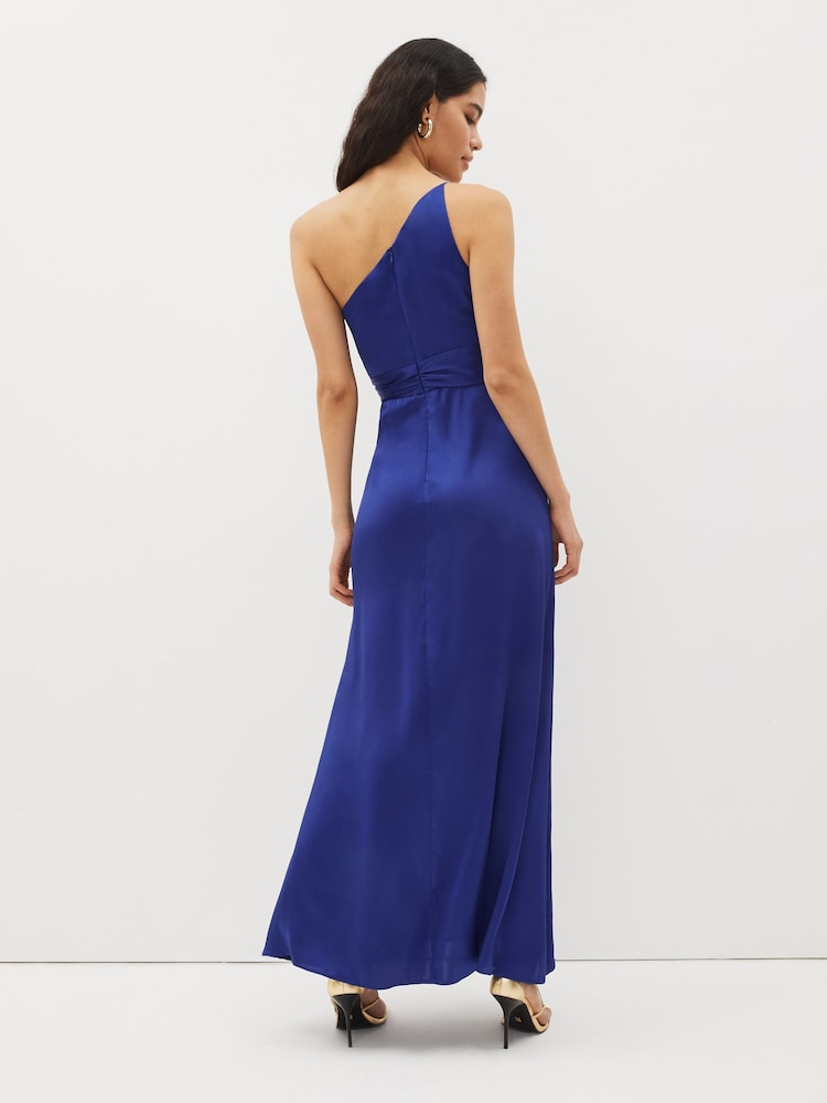 Emme Marella Blue One Shoulder Twist Maxi Dress - Image 2 of 5