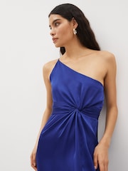 Emme Marella Blue One Shoulder Twist Maxi Dress - Image 4 of 5