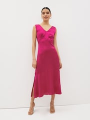 Emme Marella Pink	 V-Neck Maxi Dress - Image 3 of 6