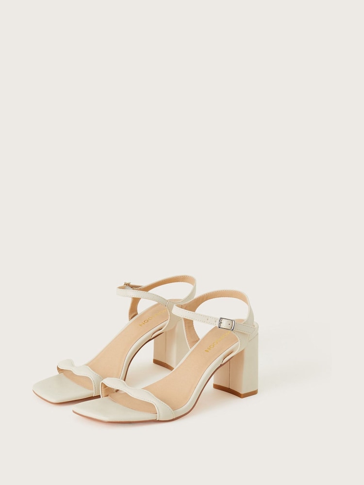 Monsoon Nude Scallop Block Heeled Sandals - Image 2 of 4