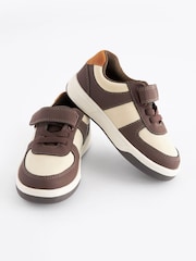Brown/White Standard Fit (F) Strap Touch Fastening Trainers - Image 1 of 6