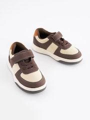Brown/White Standard Fit (F) Strap Touch Fastening Trainers - Image 3 of 6