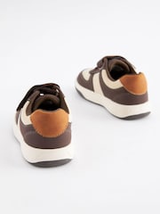 Brown/White Standard Fit (F) Strap Touch Fastening Trainers - Image 4 of 6