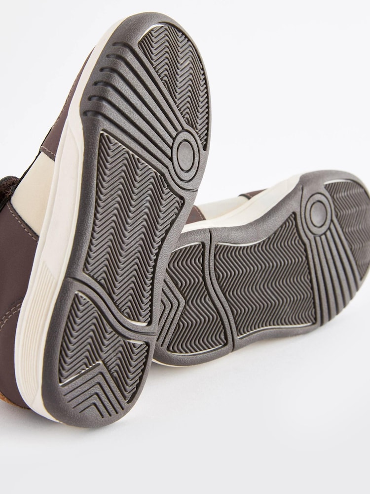 Brown/White Standard Fit (F) Strap Touch Fastening Trainers - Image 6 of 6
