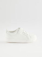 White Standard Fit (F) Touch Fastening Elastic Lace Shoes - Image 2 of 5