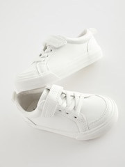 White Standard Fit (F) Touch Fastening Elastic Lace Shoes - Image 3 of 5