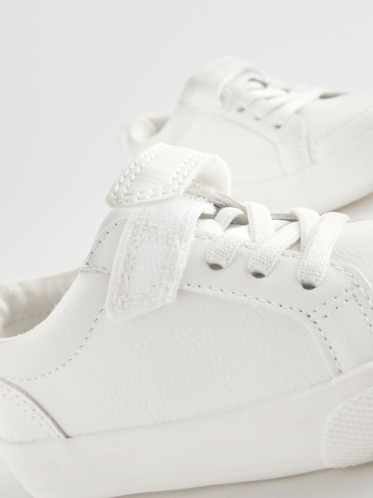White Standard Fit (F) Touch Fastening Elastic Lace Shoes - Image 5 of 5
