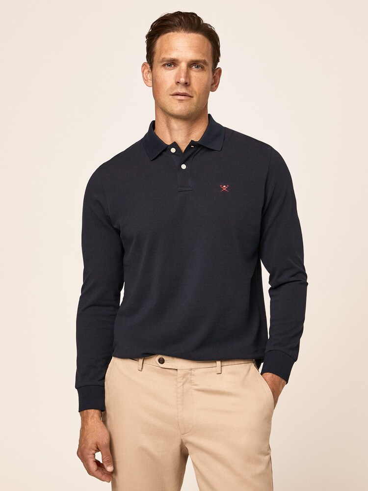 Hackett London Mens Long Sleeve Polo Shirt - Image 1 of 5